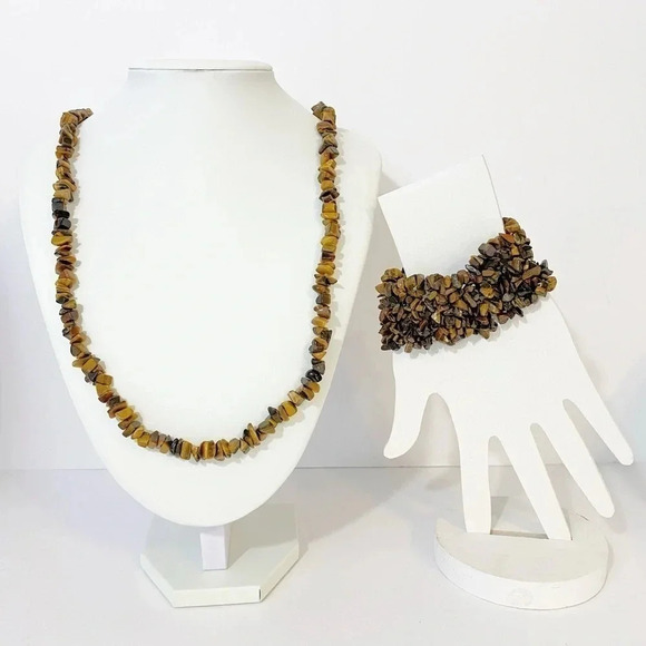 Tigers Eye Necklace & Bracelet Set - Picture 1 of 5
